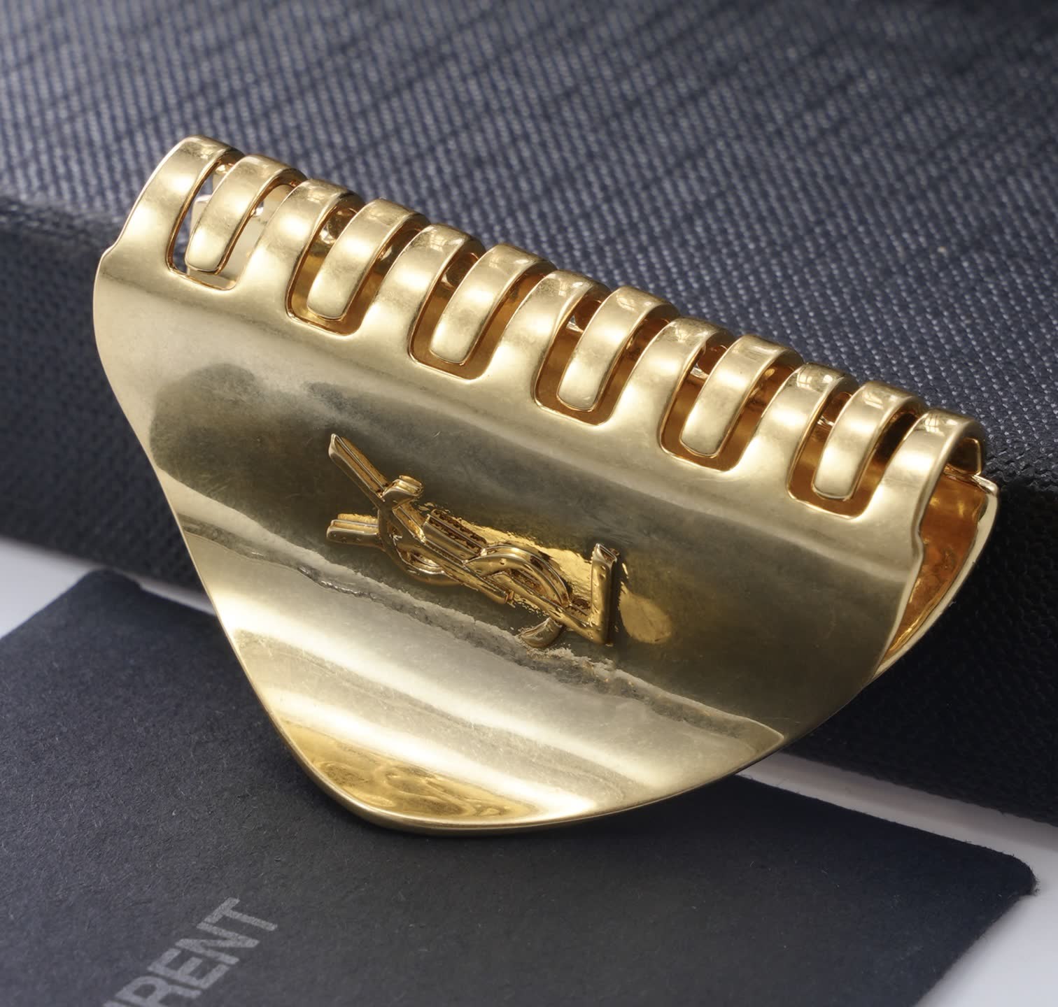 Saint Laurent YSL Gold Tone Hair Clip